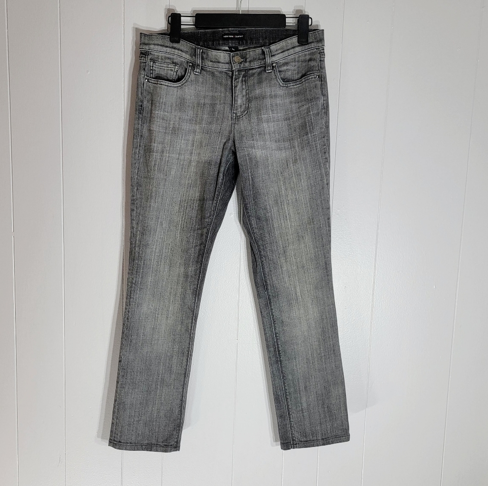 4/$20 New York & Co Midrise Slim Straight Leg Gray Jeans Size 8